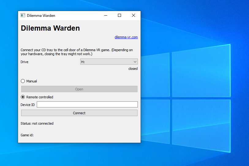 Screenshot of GUI